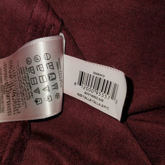 BCBG MAX AZRIA Mariko Faux Suede Top Maroon Small - Picture 5 of 7